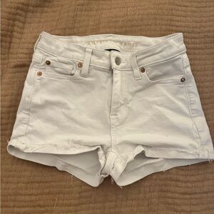 American Eagle Outfitters White Denim High-Rise Jean Shorts